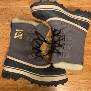 Sorel Caribou Boots - Sherpa lining - size 7 gray